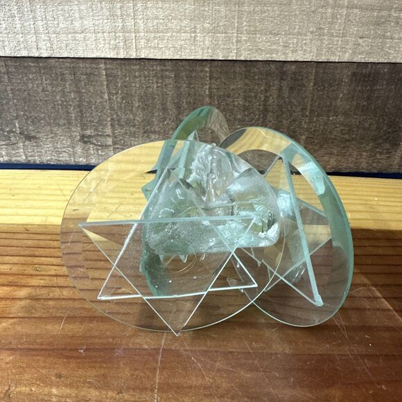 Art Glass Shabbat Candle Holder 4” Tall - Picture 1 of 8